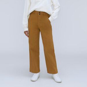 Everlane Wide Leg Pant High Hi Waist Waisted Khaki Camel Tapenade Ankle M 28 29